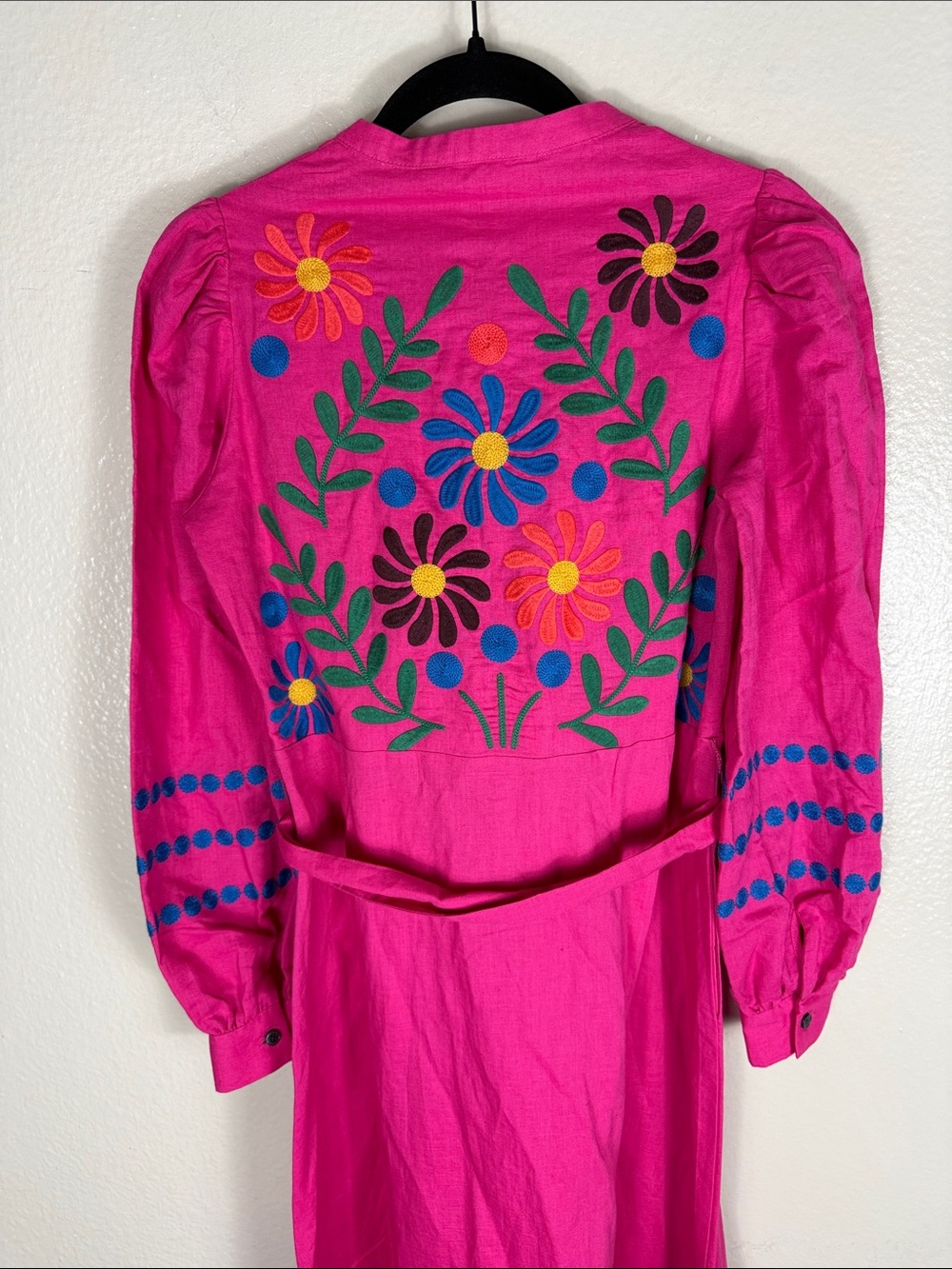Boden Fuchsia Pink Embroidered Midi Dress - Picture 11 of 11